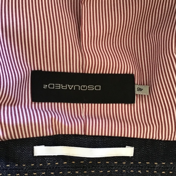 DSquared2 Size 46 Tailored Denim Blazer w Gorgeous contrast stitching - Picture 9 of 10